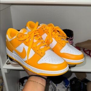 Nike Bright Yellow and White Sneakers
